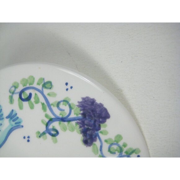 Decorative Ceramic Coaster Hand Painted Doves Grapes Horwitz Trivet - Picture 4 of 6